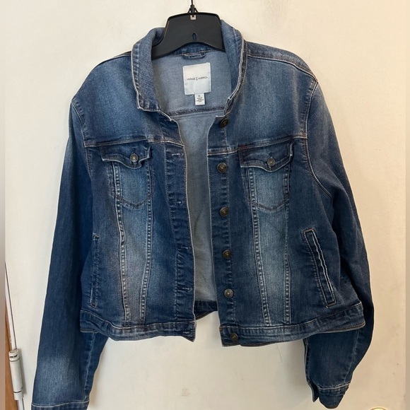 Vintage America XL Stretchy Denim Jean Jacket - Picture 1 of 7